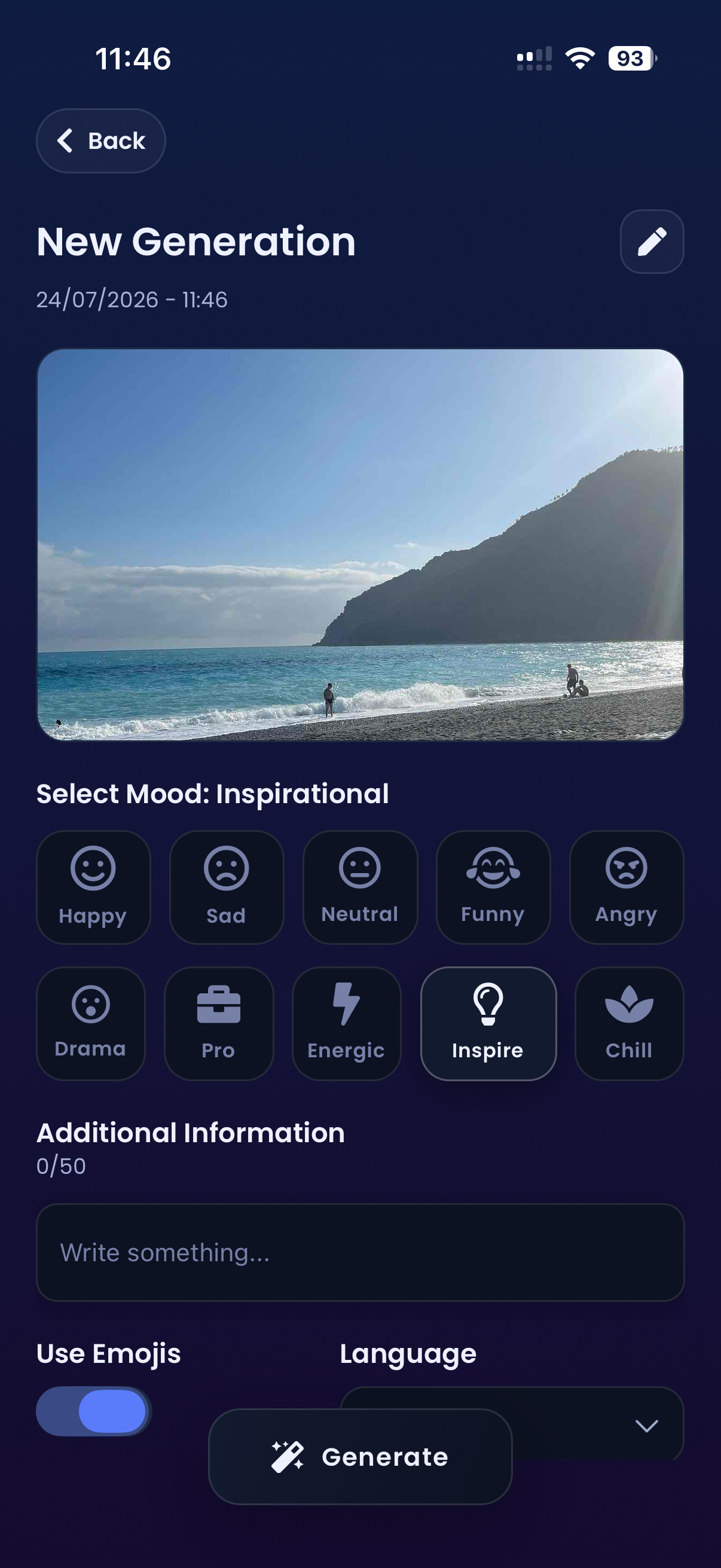 Caption and Hashtag AI screenshot